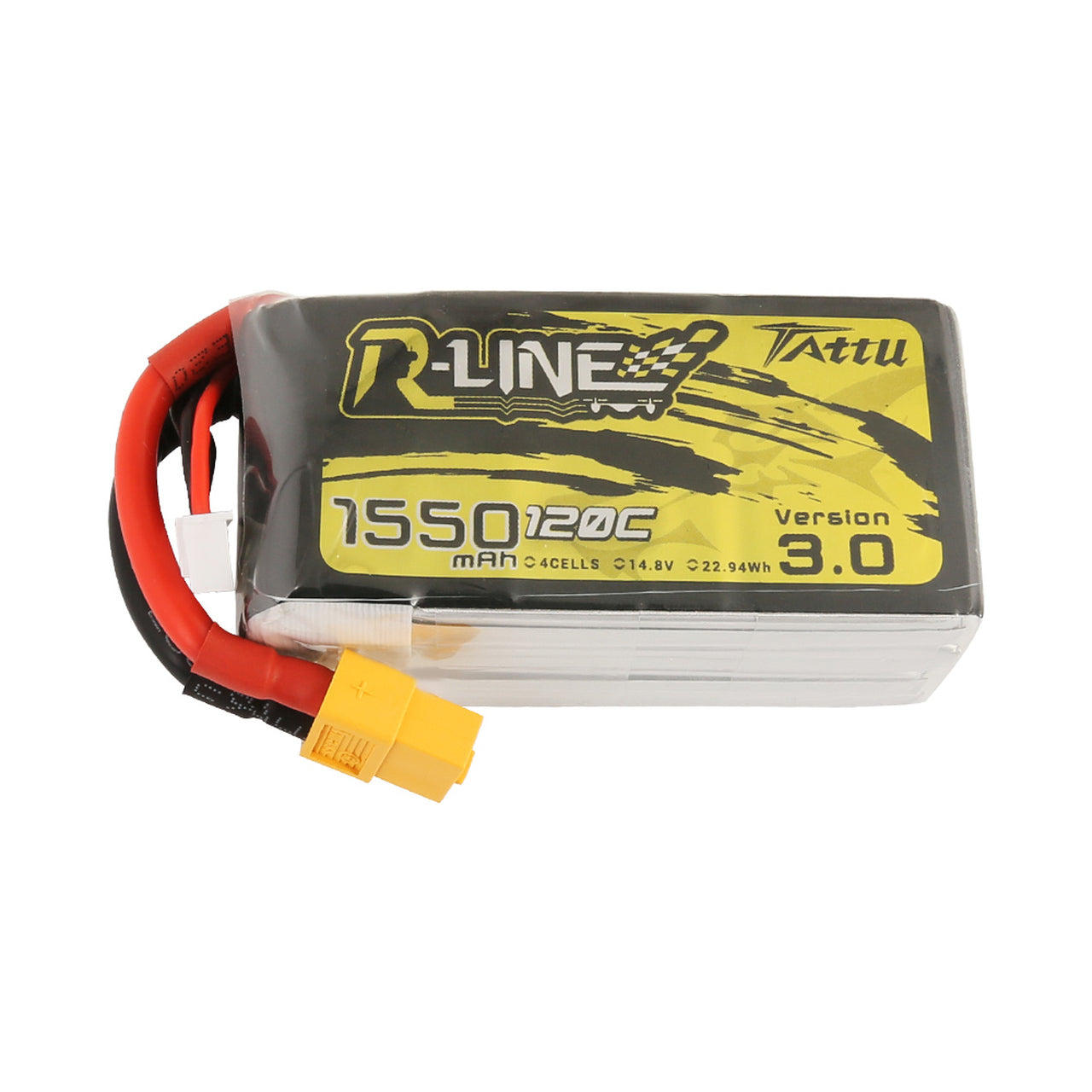 Tattu R-Line Version 3.0 1550mAh 14.8V 120C 4S1P Lipo Battery Pack with XT60 Plug - DroneLabs.ca