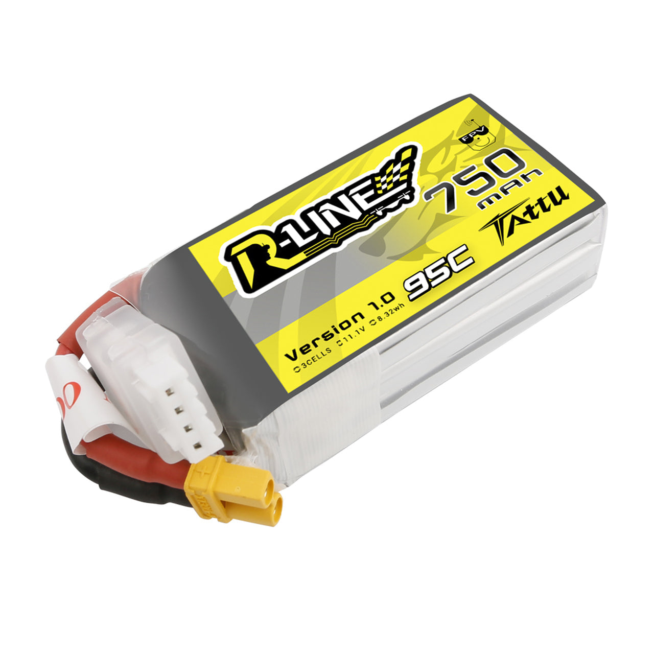 Tattu R-Line 750mAh 11.1V 95C 3S1P Lipo Battery Pack with XT30 Plug - DroneLabs.ca