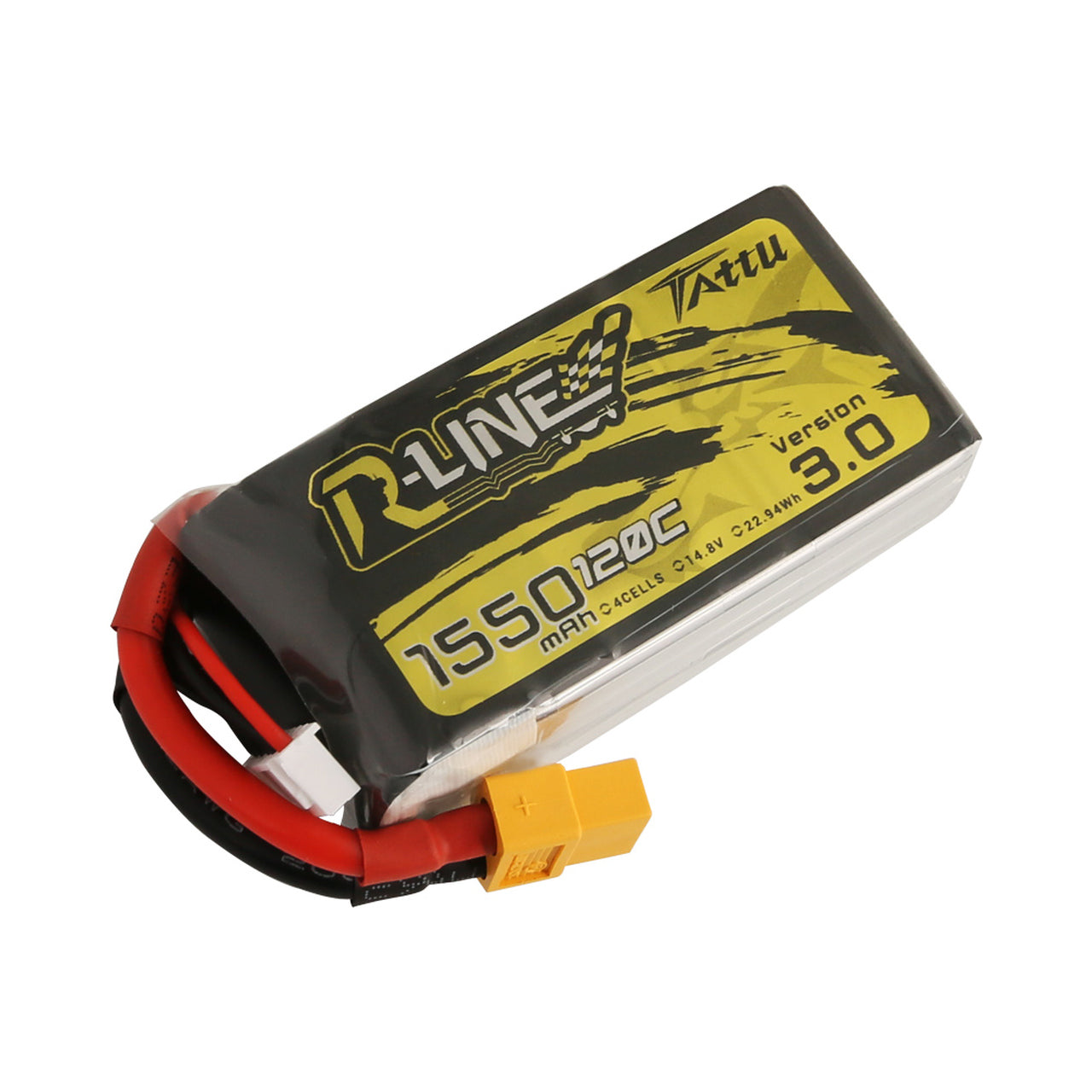 Tattu R-Line Version 3.0 1550mAh 14.8V 120C 4S1P Lipo Battery Pack with XT60 Plug - DroneLabs.ca