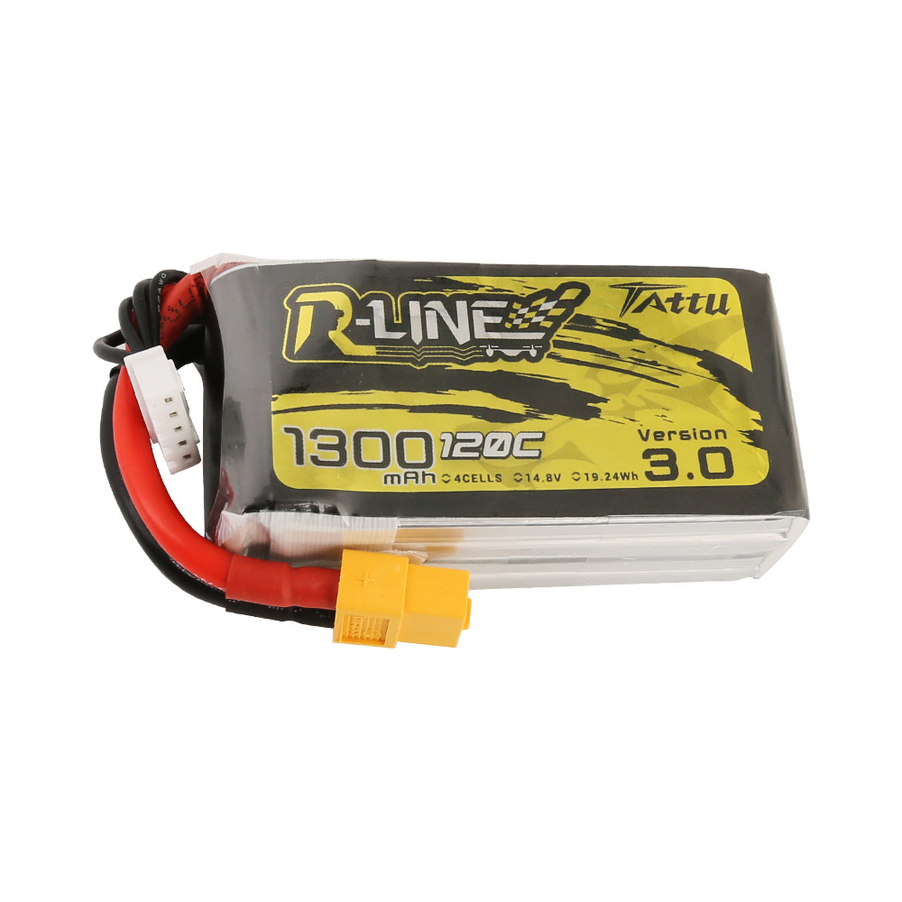 Tattu R-Line Version 3.0 1300mAh 14.8V 120C 4S1P Lipo Battery Pack with XT60 Plug - DroneLabs.ca