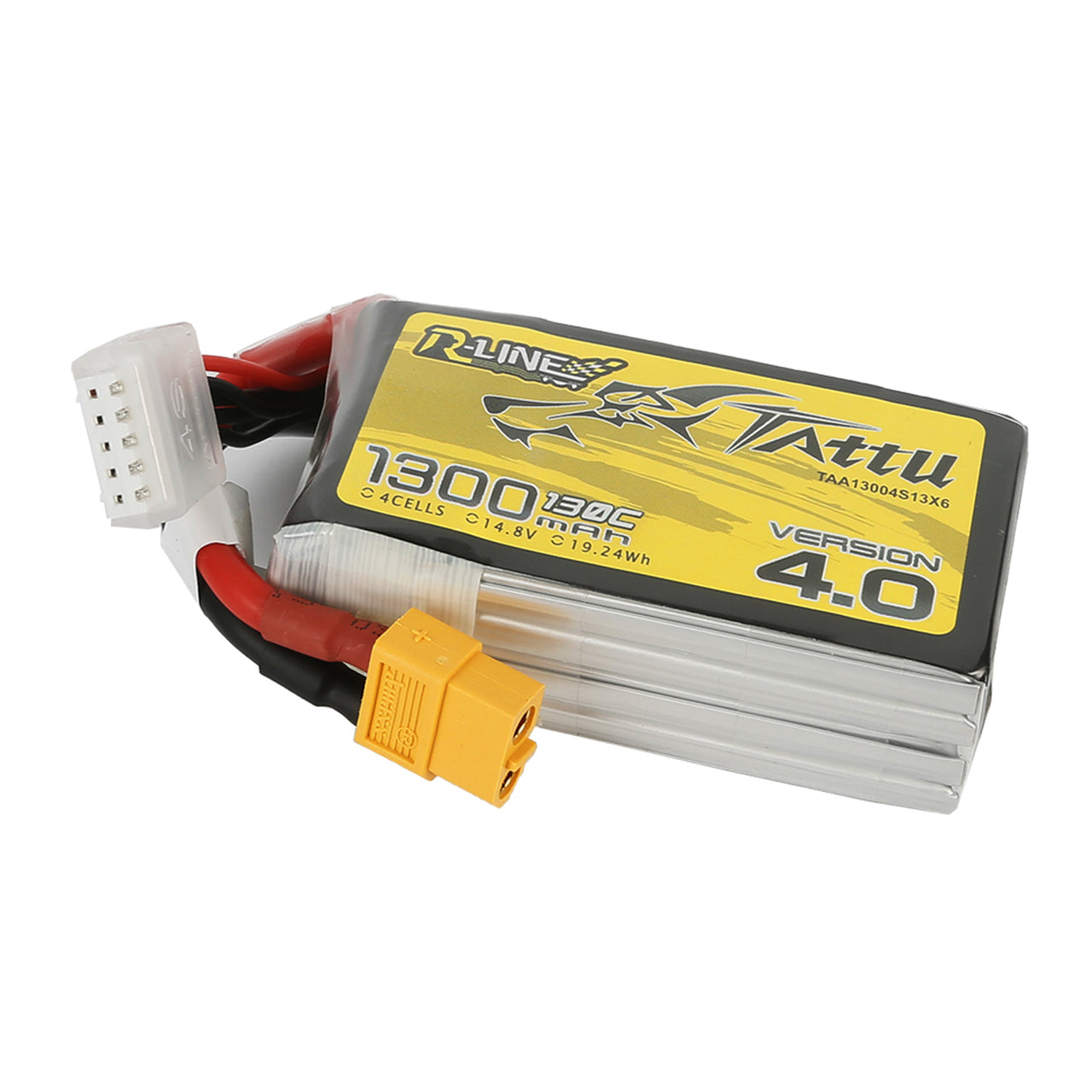 Tattu R-Line Version 4.0 1300mAh 14.8V 130C 4S1P Lipo Battery Pack With XT60 Plug - DroneLabs.ca