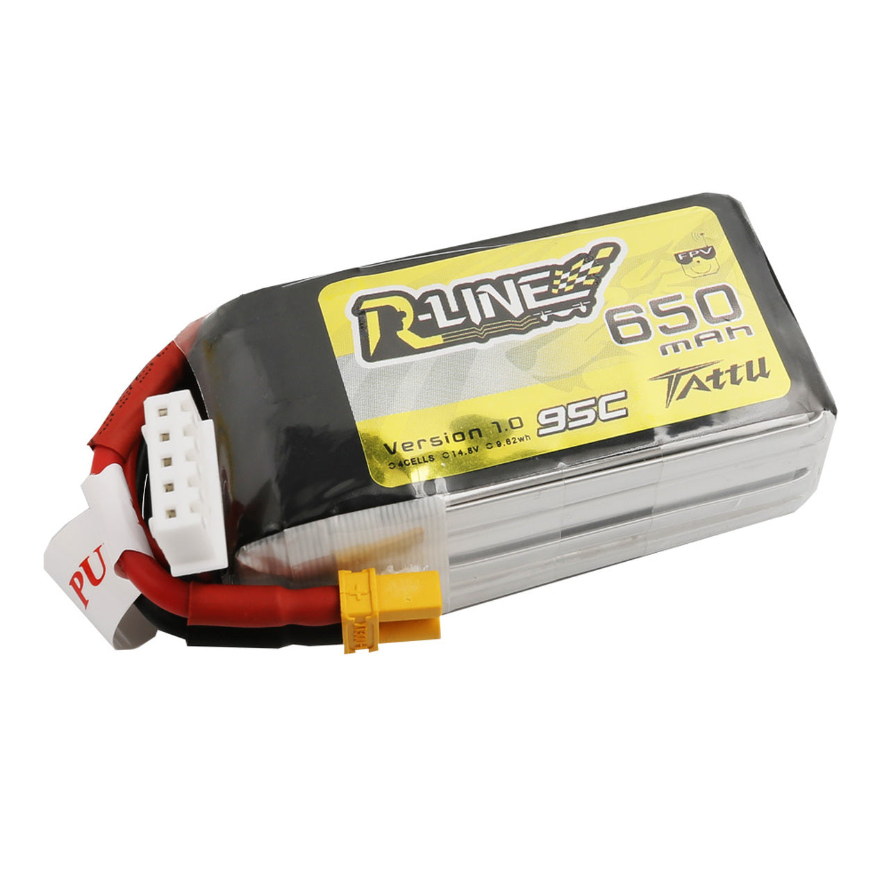 Tattu R-Line 650mAh 14.8V 95C 4S1P Lipo Battery Pack with XT30 Plug - DroneLabs.ca