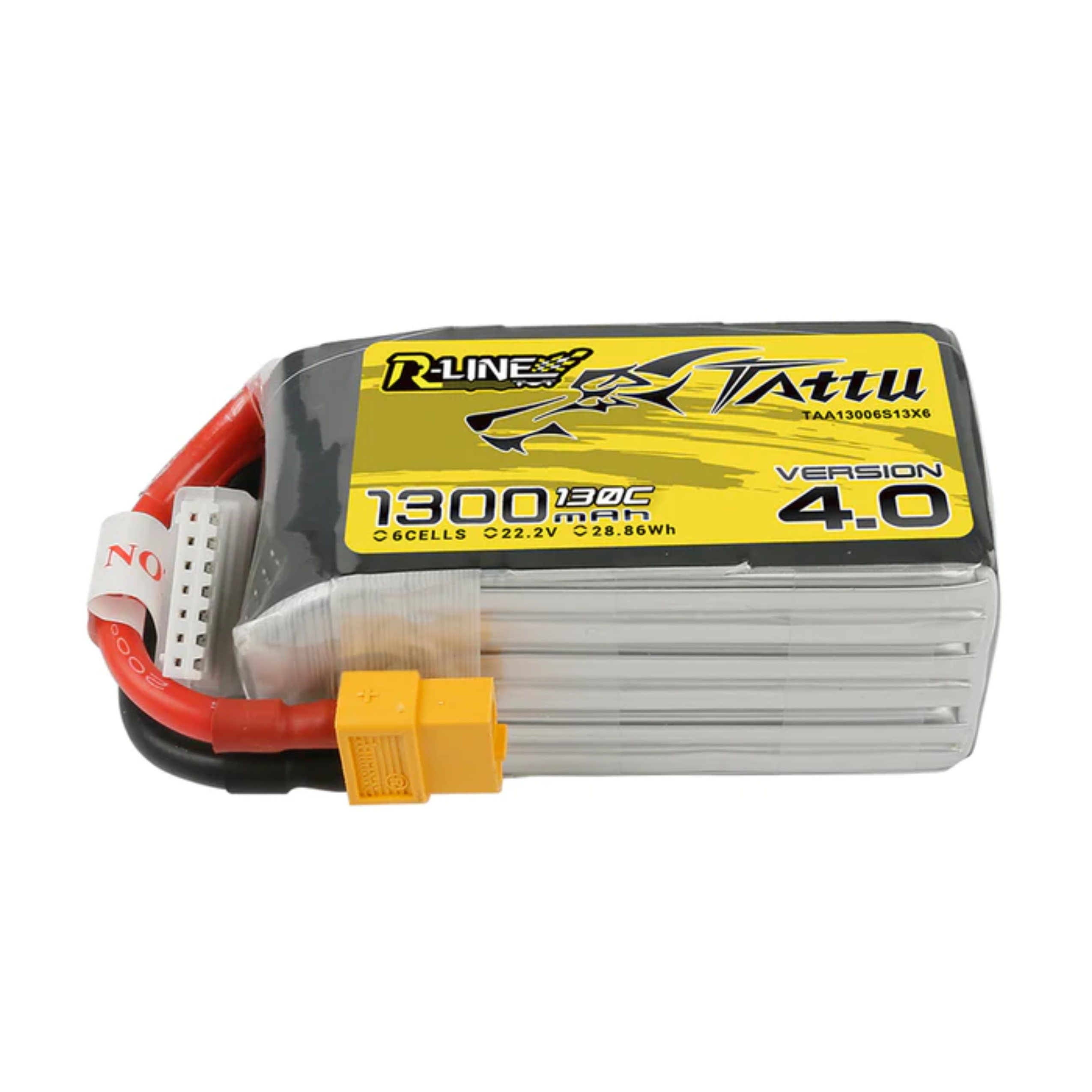 Tattu R-Line Version 4.0 1300mAh 22.2V 130C 6S1P Lipo Battery Pack with XT60 Plug - DroneLabs.ca