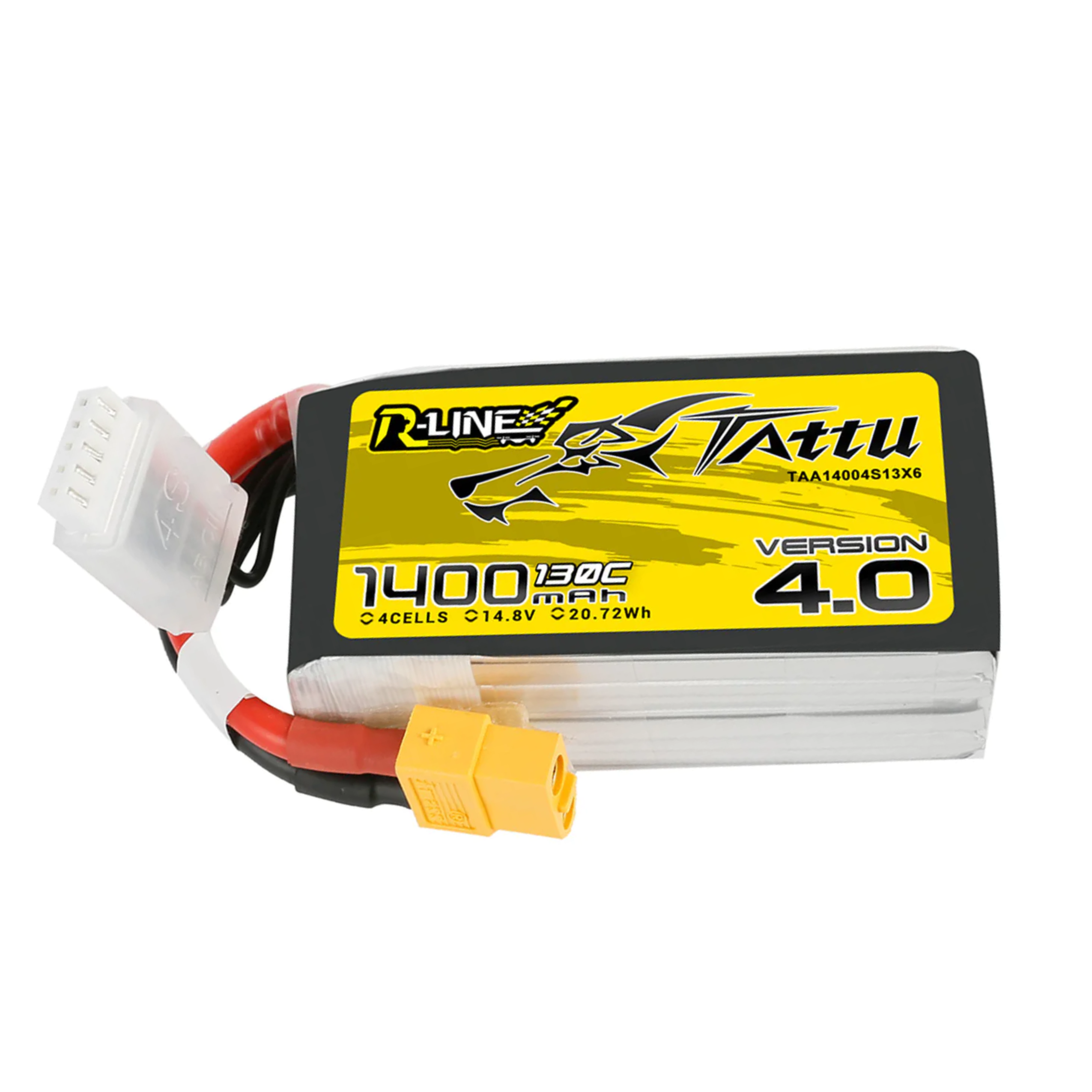 Tattu R-Line Version 4.0 1400mAh 14.8V 130C 4S1P Lipo Battery Pack With XT60 Plug - DroneLabs.ca