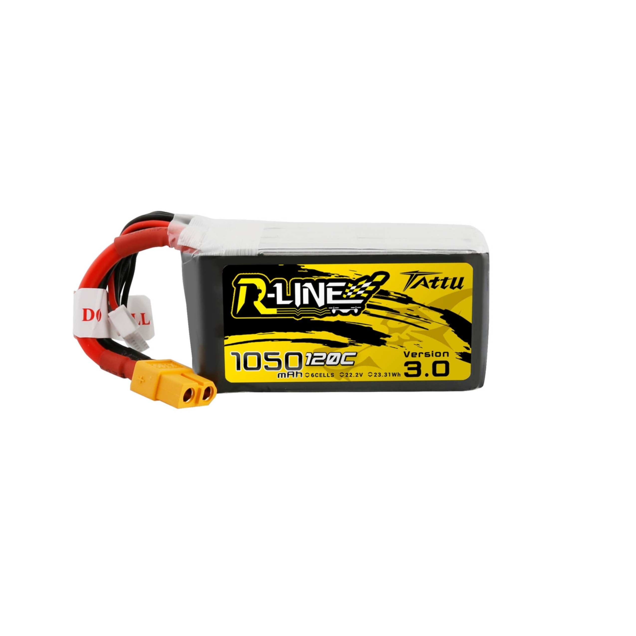 Tattu R-Line Version 3.0 1050mAh 22.2V 120C 6S1P Lipo Battery Pack with XT60 Plug - DroneLabs.ca
