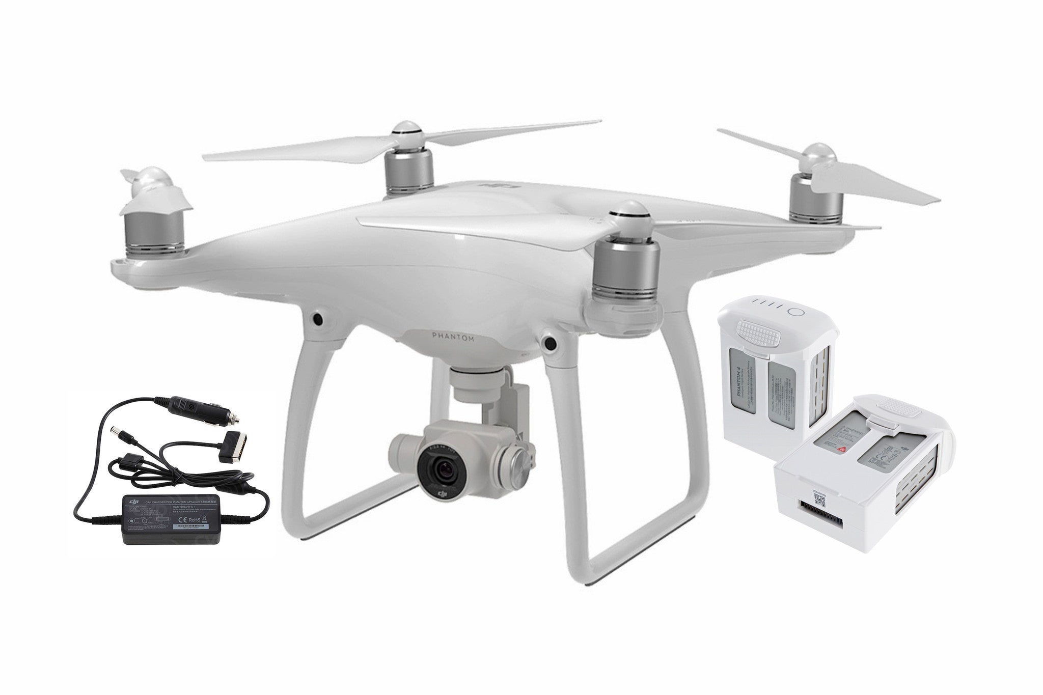 Phantom 4 + Two Extra Batteries + Car Charger - DroneLabs.ca