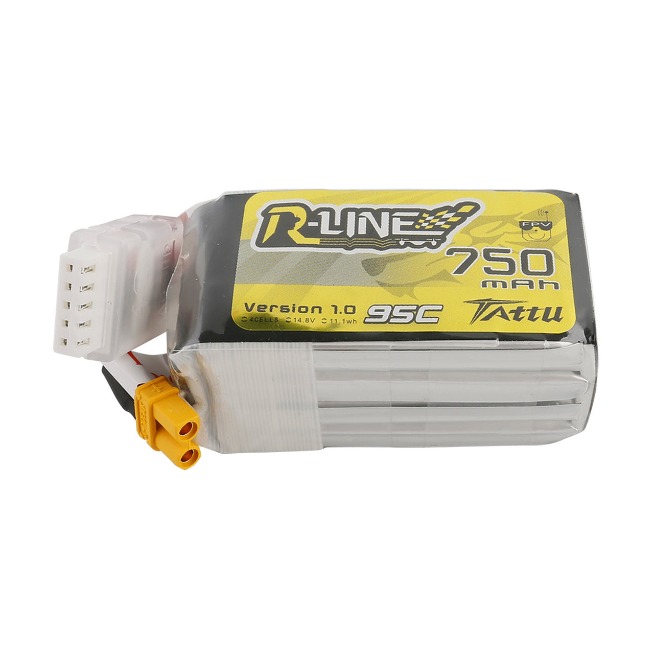 Tattu R-Line 750mAh 14.8V 95C 4S1P Lipo Battery Pack with XT30 Plug - DroneLabs.ca