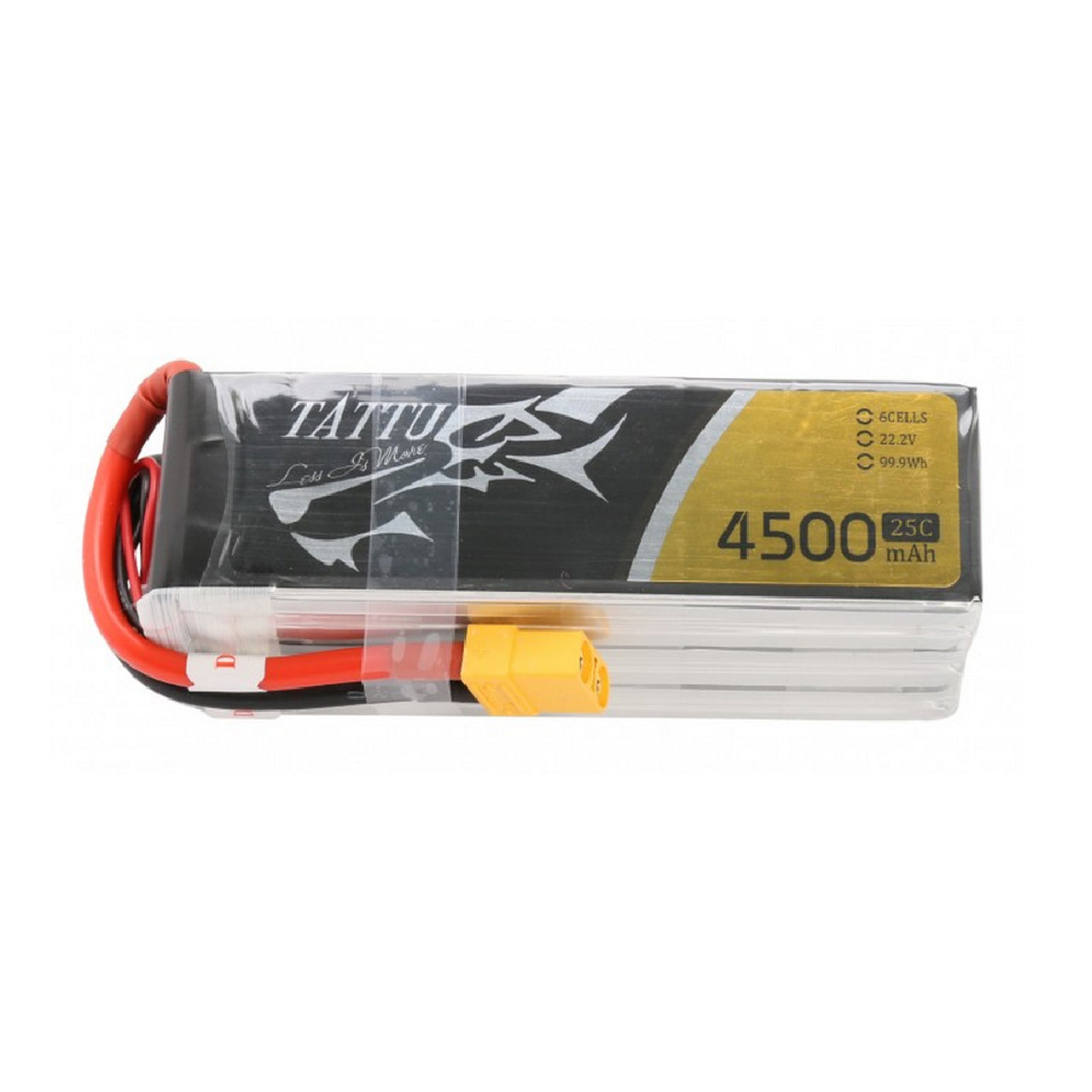 Tattu 4500mAh 22.2V 25C 6S1P Lipo Battery Pack with XT60 Plug - DroneLabs.ca