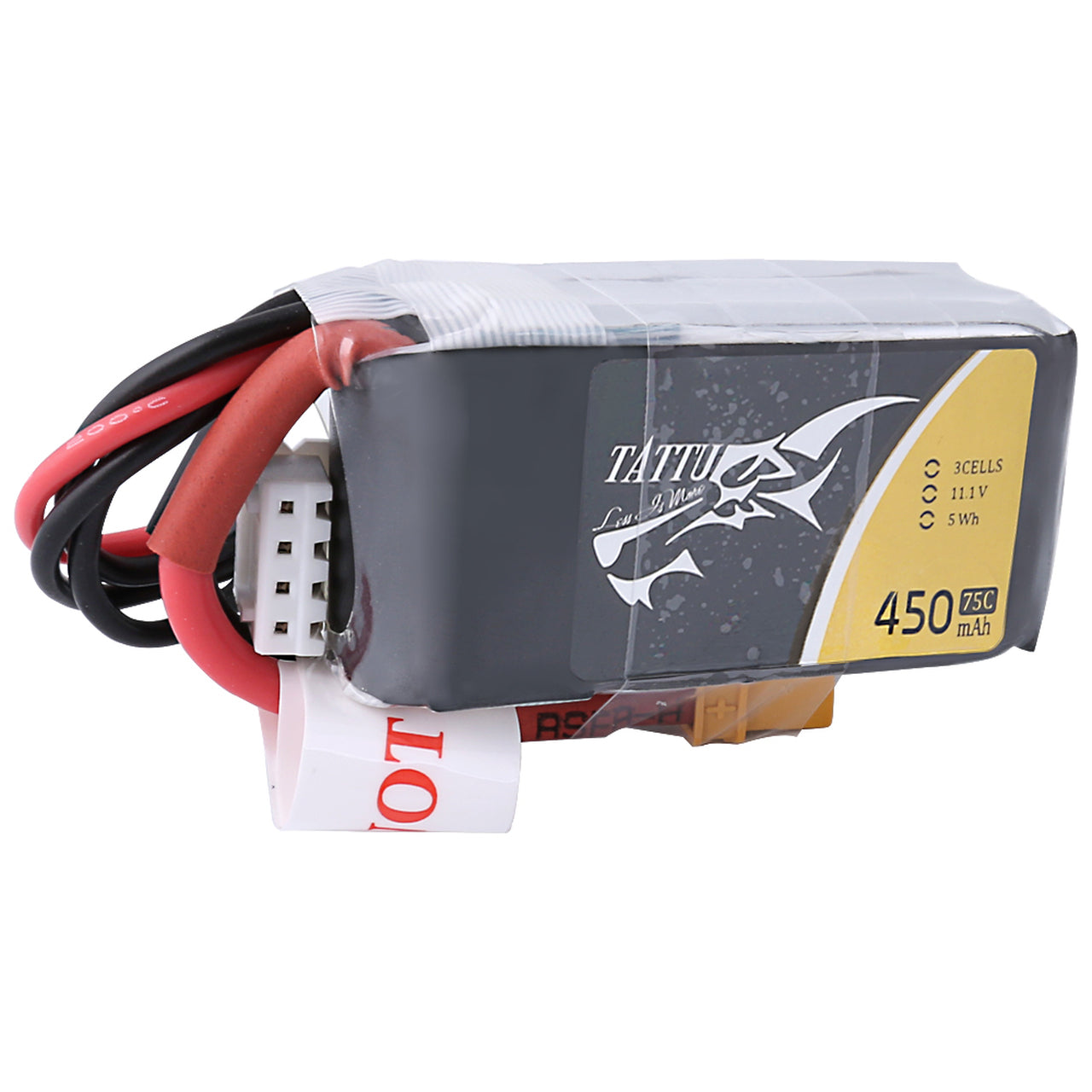 Tattu 11.1V 75C 3S 450mAh Lipo Battery Pack with XT30 Plug - DroneLabs.ca